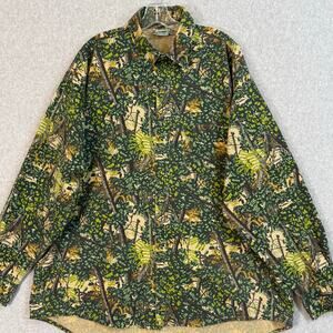 Vtg Bushlan Camo Shirt Size XXL Button Up Hunting Outdoor Texas 80s